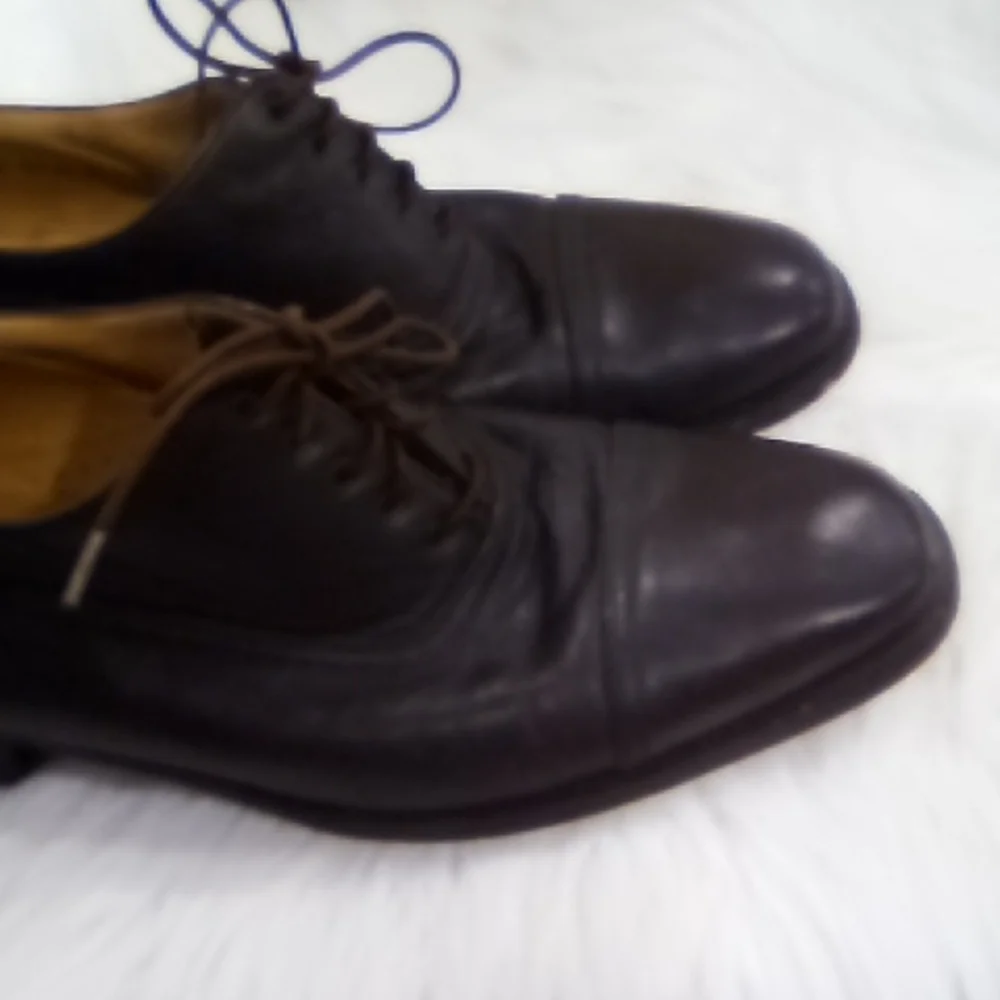 Bally Alton VTG Brown Oxford Leather Shoes with Polished Finish Size 9.5D